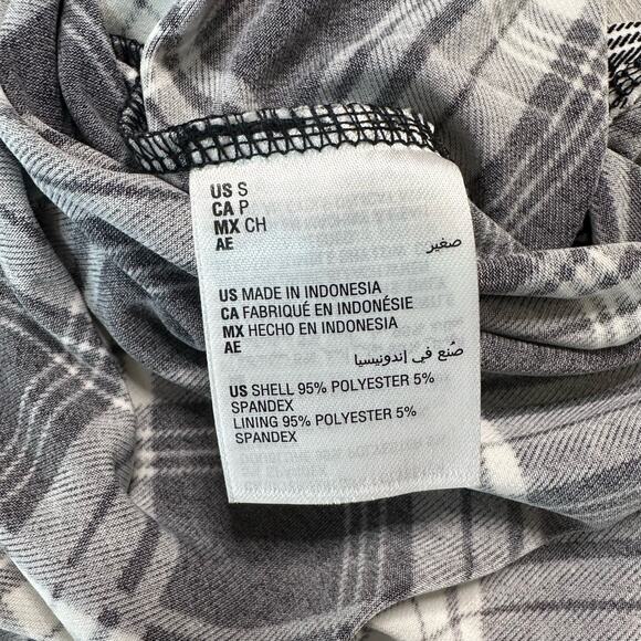 Charter Club Black/White Check Plaid V-Neck Dress Deep Black WMNS S Fit & Flare - Picture 8 of 8